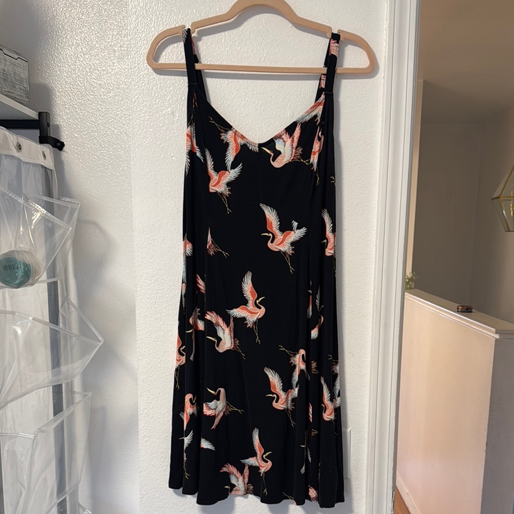 Torrid Black Dress with Pink Flamingo Design